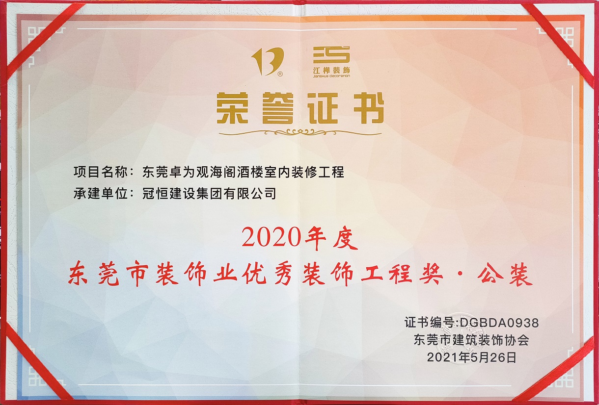 東裝協(xié)2021年年會(huì)冠恒建設(shè)集團(tuán)喜獲多項(xiàng)表彰